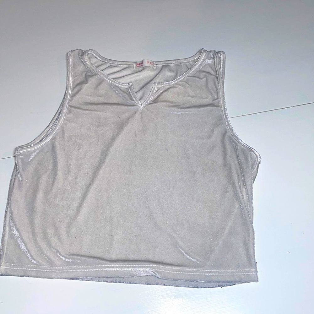 Velvet like white tank top ✨🤍👑